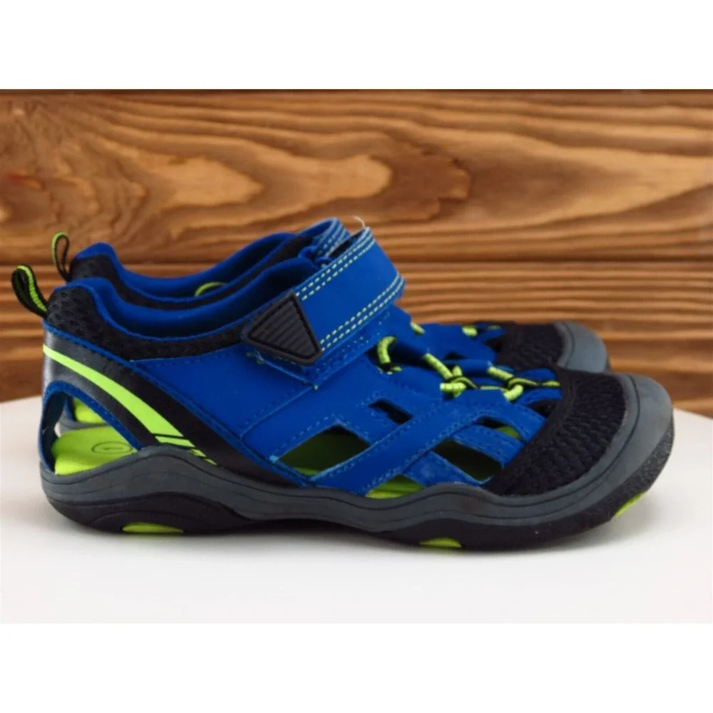 Cat & Jack Shoes Sz 1 Sandals Boys Youth‎ Blue Synthetic Hook & Loop Medium